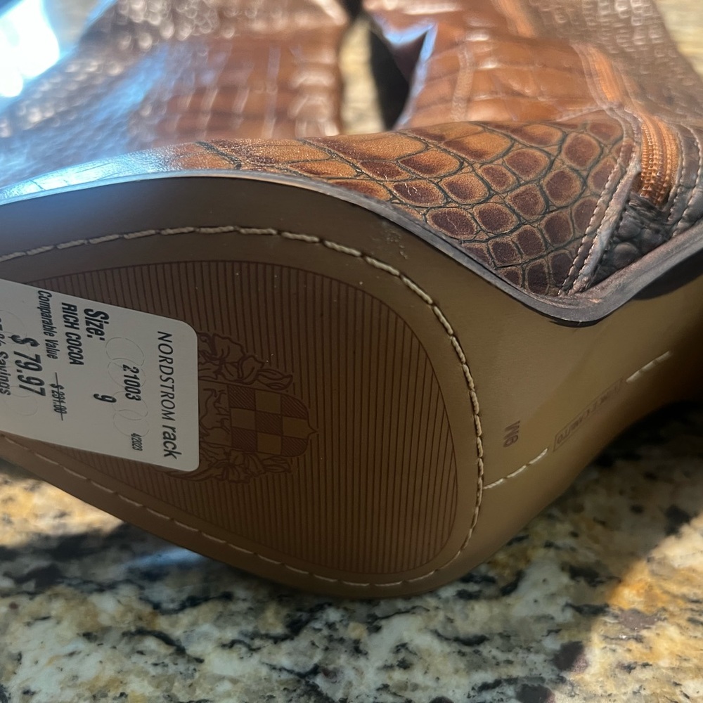 Vince Camuto x Fashion Jackson Tall Shaft Leather Boots Pearlanie - Cocoa - Picture 6 of 7